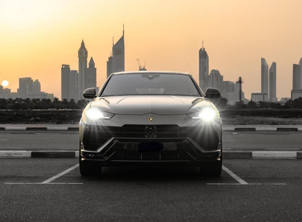 Lamborghini Urus rental Dubai front angle super SUV
