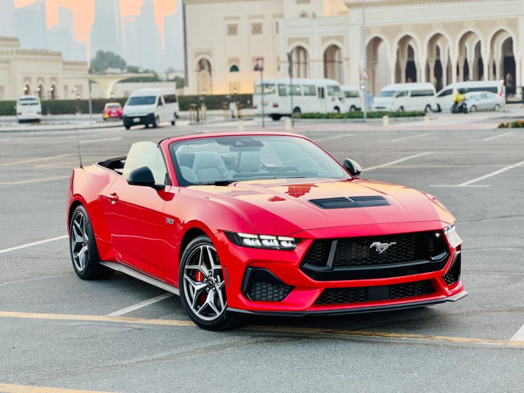 Ford Mustang GT V8 Cabrio Rental Dubai – Front View